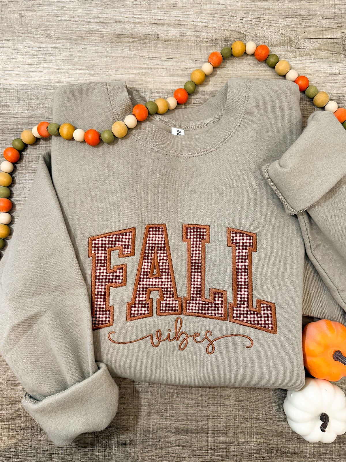 FALL Vibes Gingham Sweatshirt