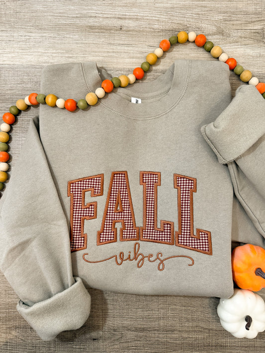 FALL Vibes Gingham Sweatshirt