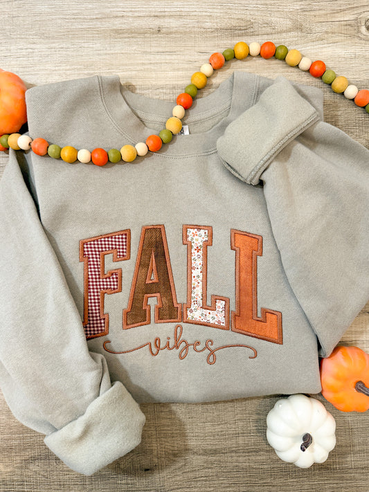 FALL Vibes Patchwork Sweatshirt
