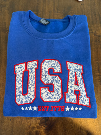 USA EST 1776 Sweatshirt - Patriotic Crewneck