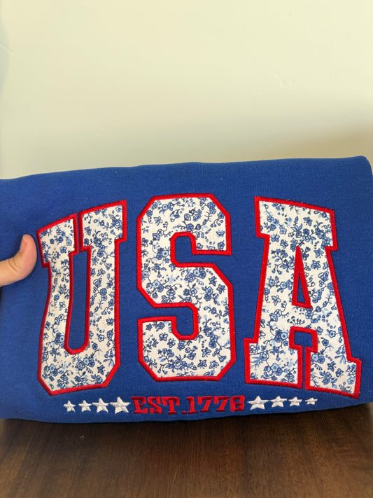 USA EST 1776 Sweatshirt - Patriotic Crewneck