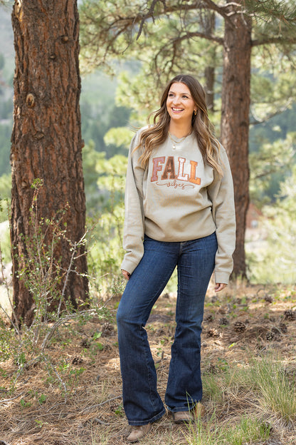 FALL Vibes Patchwork Sweatshirt