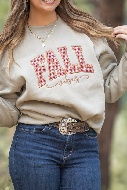 FALL Vibes Gingham Sweatshirt