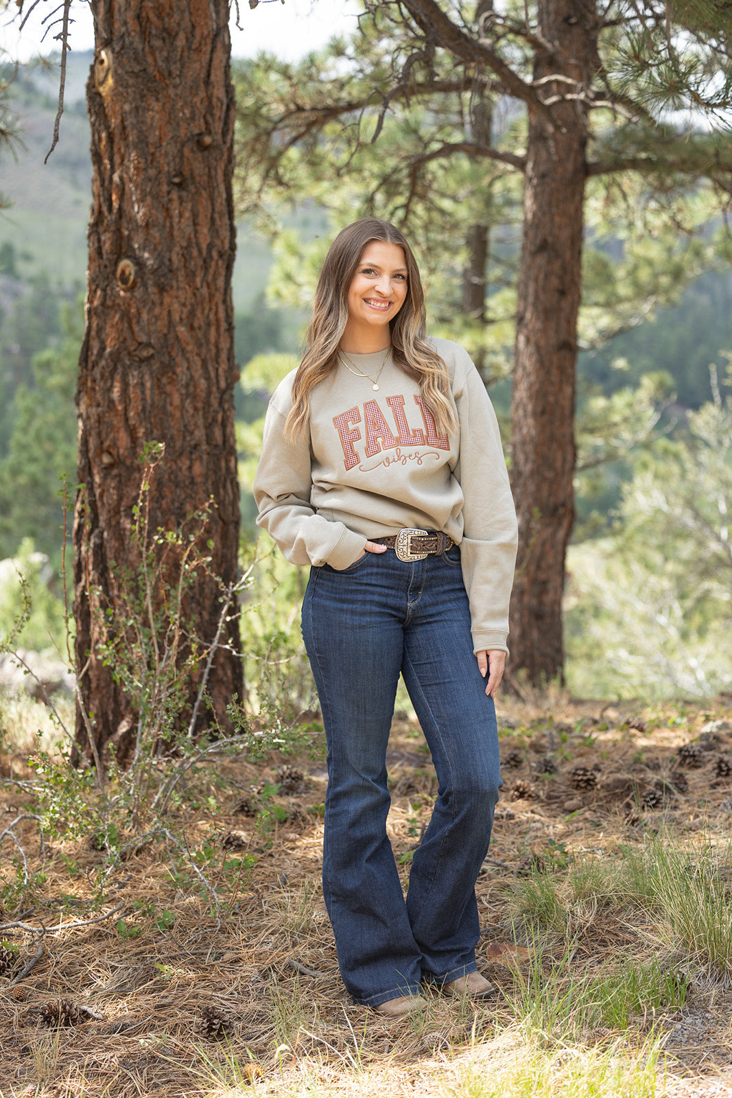 FALL Vibes Gingham Sweatshirt